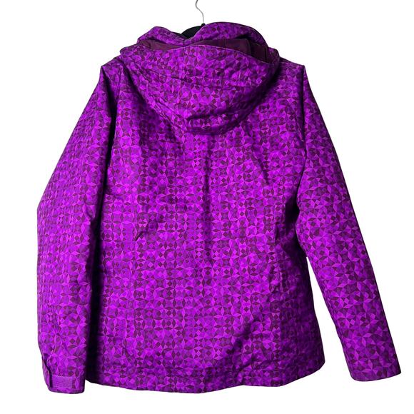 Columbia Cabin Chills Interchange Jacket Plum Purple Geometric Print Women L - Picture 6 of 6